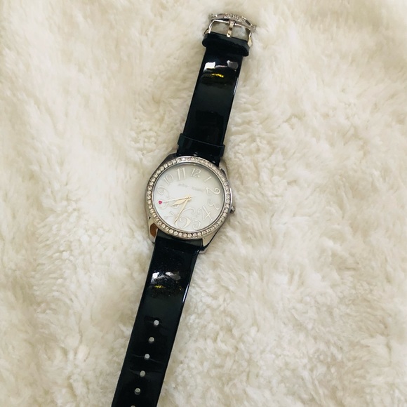 Betsey Johnson Accessories Betsey Johnson White Dialblack Band